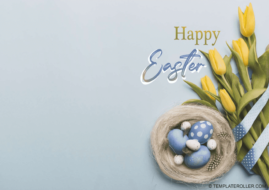 Easter Card Template - Grey