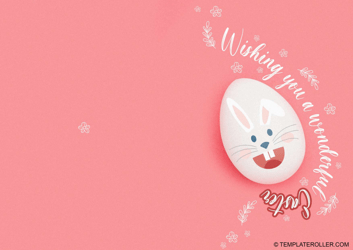 Document preview: Easter Card Template - Pink
