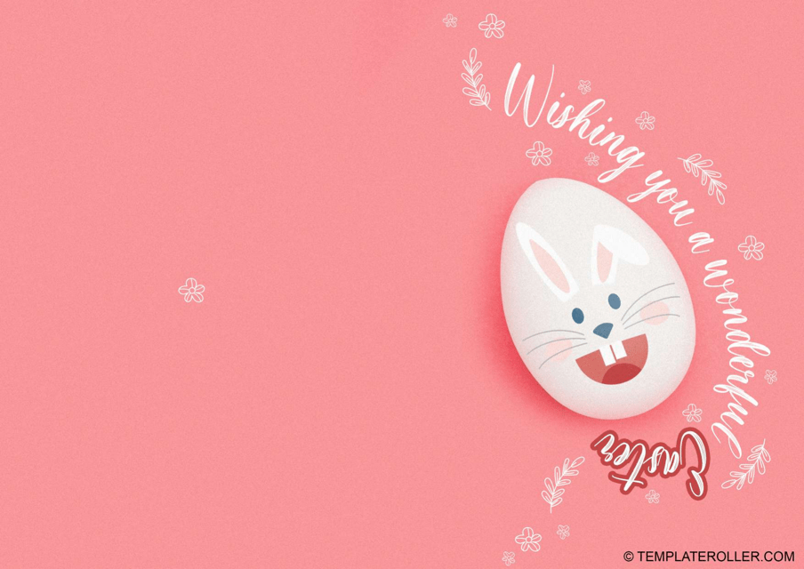 Easter Card Template in Pink Color