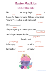 Document preview: Easter Mad Libs - Easter Brunch