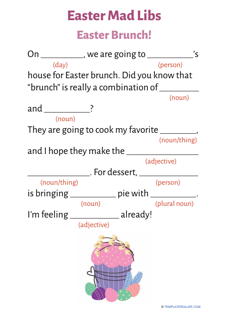 Easter Mad Libs - Easter Brunch Image Preview