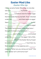 Document preview: Easter Mad Libs - Easter Mix up