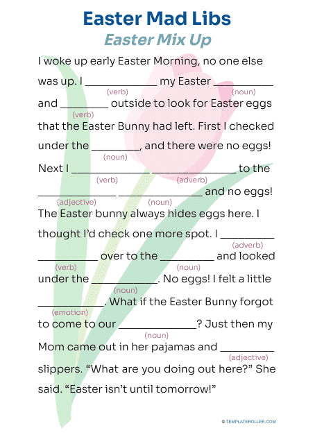 Easter Mad Libs - Easter Mix up - Document Preview