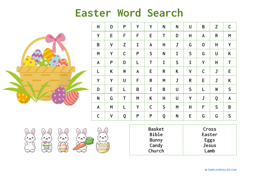 Easter Word Search - Green image preview