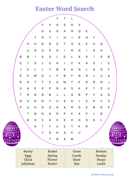 Easter Word Search - Violet Image