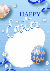 Document preview: Easter Flyer Template - Blue