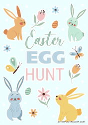 Document preview: Easter Flyer Template - Rabbits