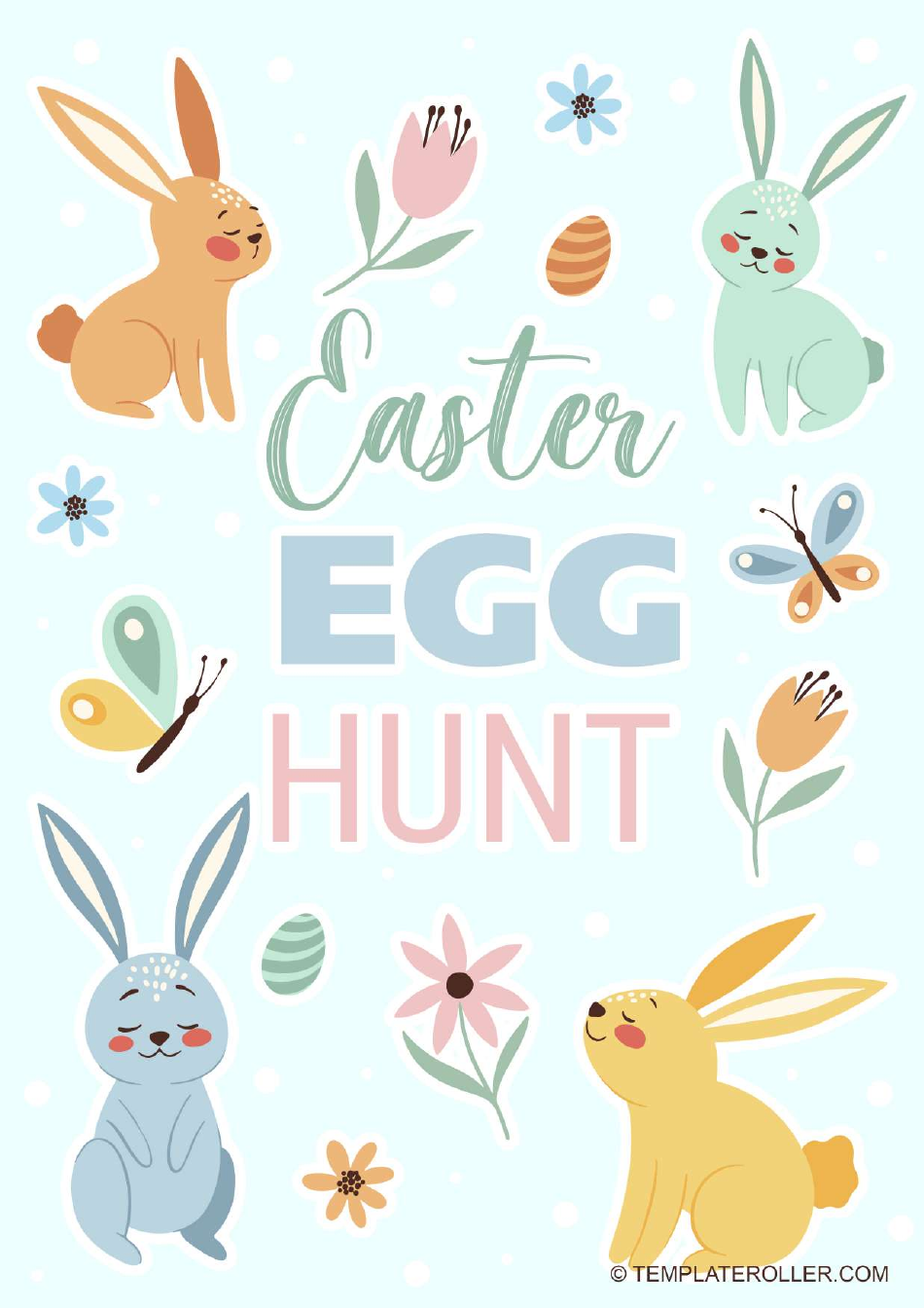 Easter Flyer Template - Rabbits, Page 1