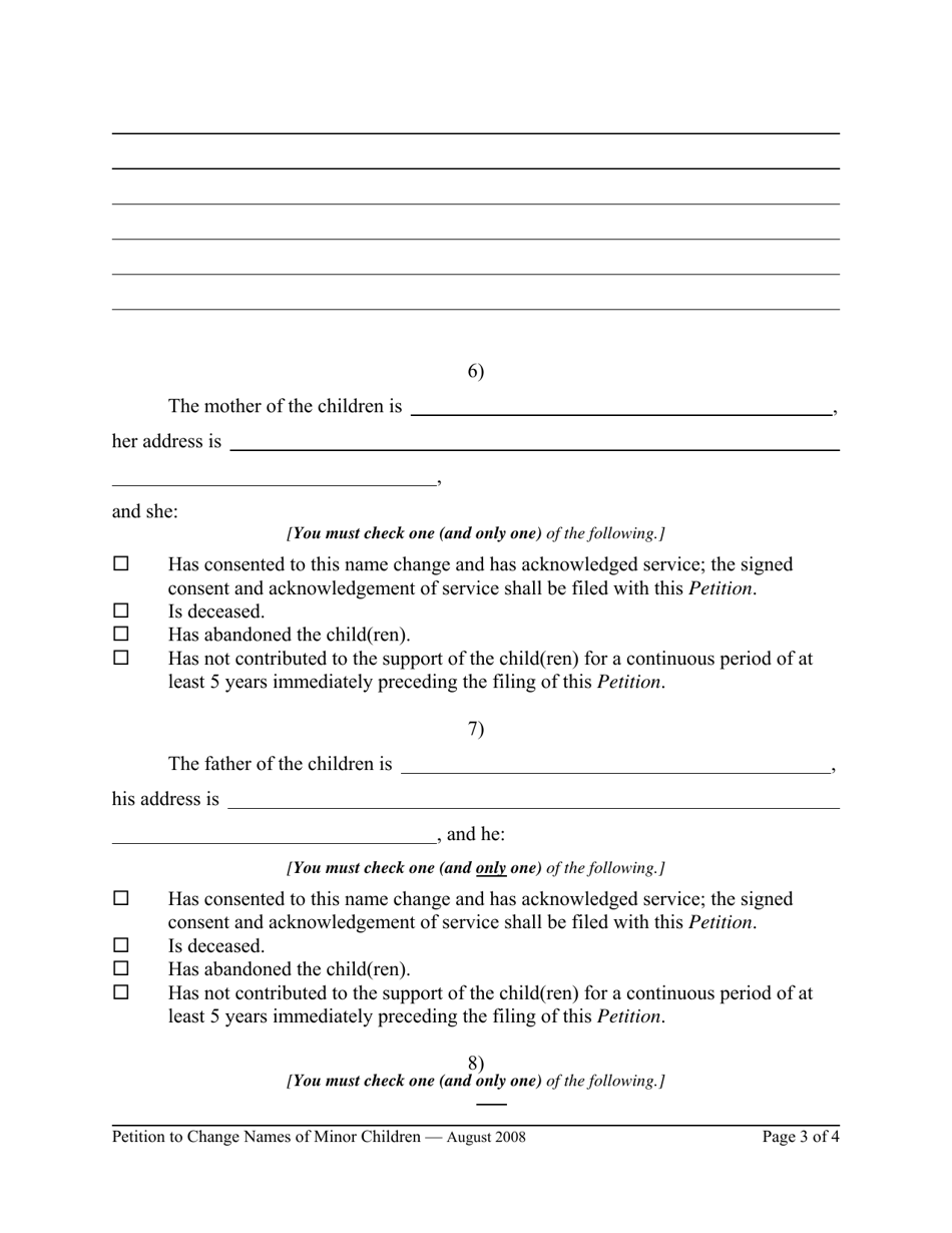 Petition to Change Name(S) of Minor Child(Ren) - Georgia (United States), Page 3