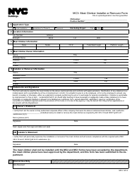 Document preview: Form MC3 Mast Climber Installer or Remover Form - New York City