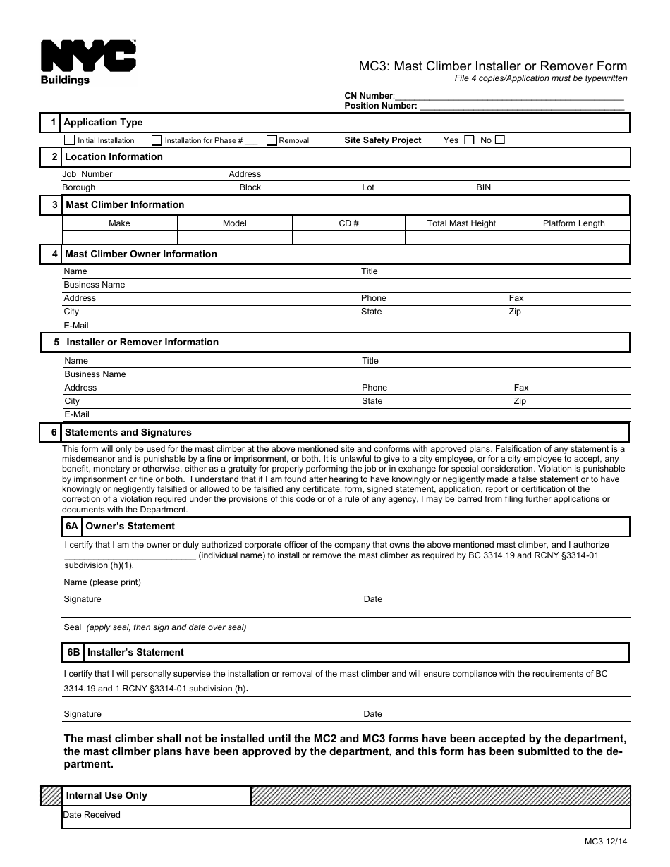 Form Mc3 Fill Out Sign Online And Download Fillable Pdf New York City Templateroller 5164