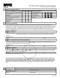 Form MC5 Mast Climber Certificate of on-Site Inspection - New York City, Page 2