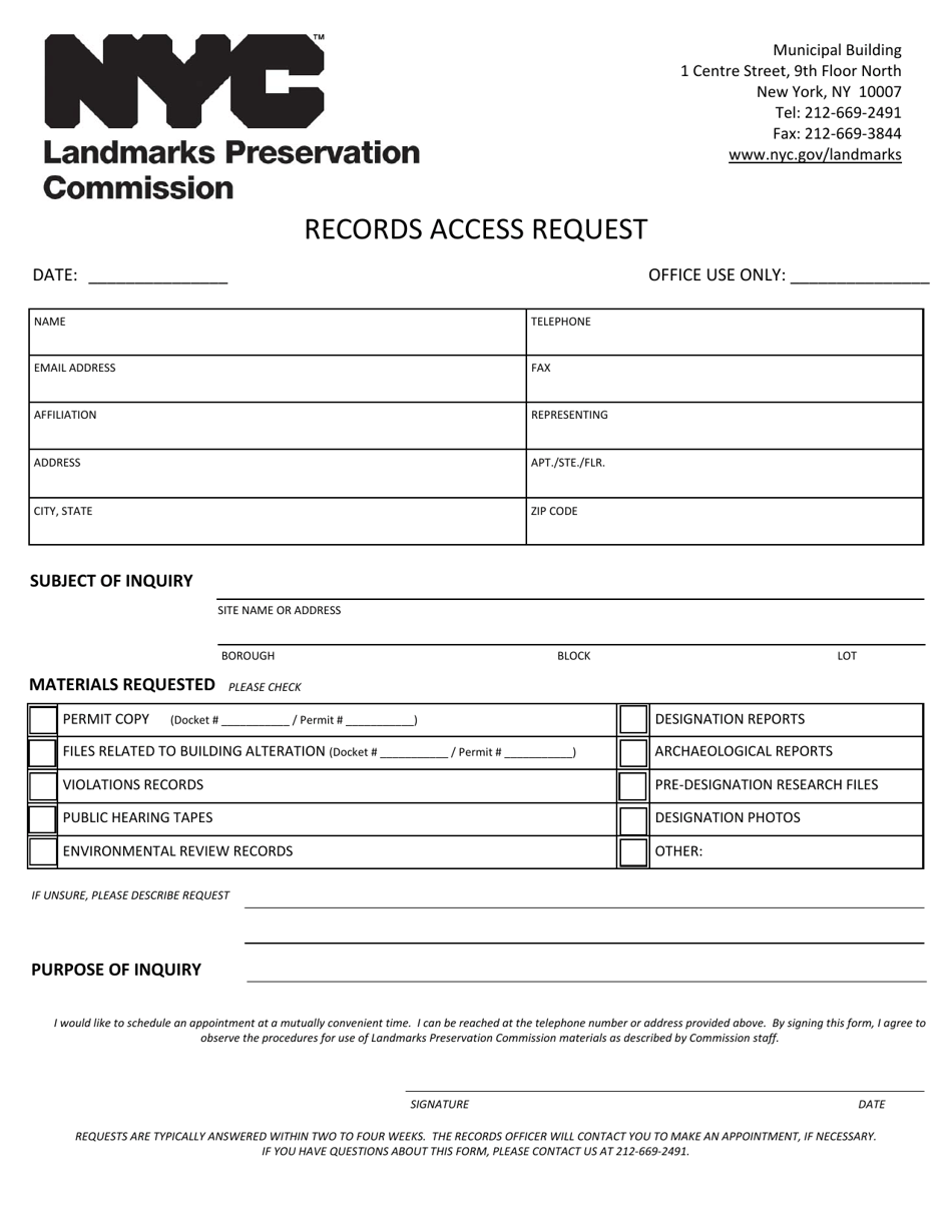 Records Access Request - New York City, Page 2