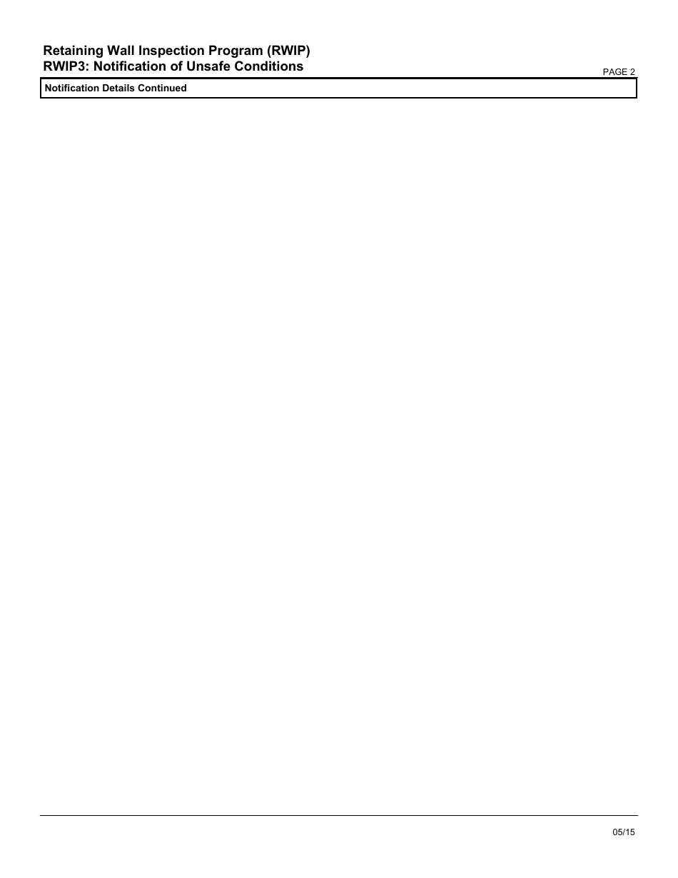 Form RWIP3 Notification of Unsafe Conditions - Retaining Wall Inspection Program (Rwip) - New York City, Page 2