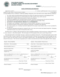 Document preview: Form PB-O-008 Attachment A Early Power Release Request - Palm Beach County, Florida