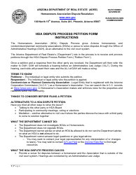Document preview: Homeowners Association (Hoa) Dispute Process Petition - Arizona