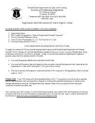 Application for Alarm Agent License - Rhode Island, Page 2