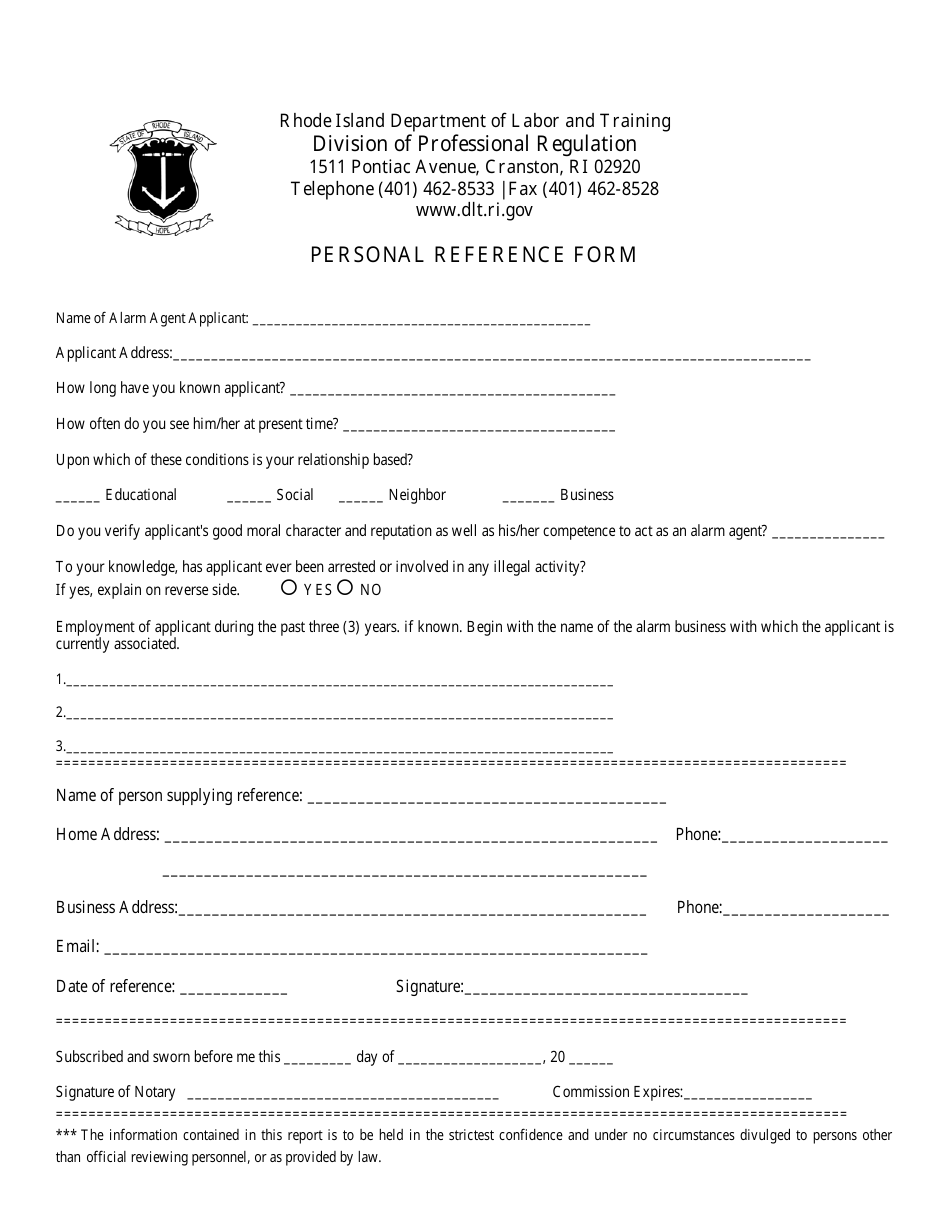 Application for Alarm Agent License - Rhode Island, Page 6