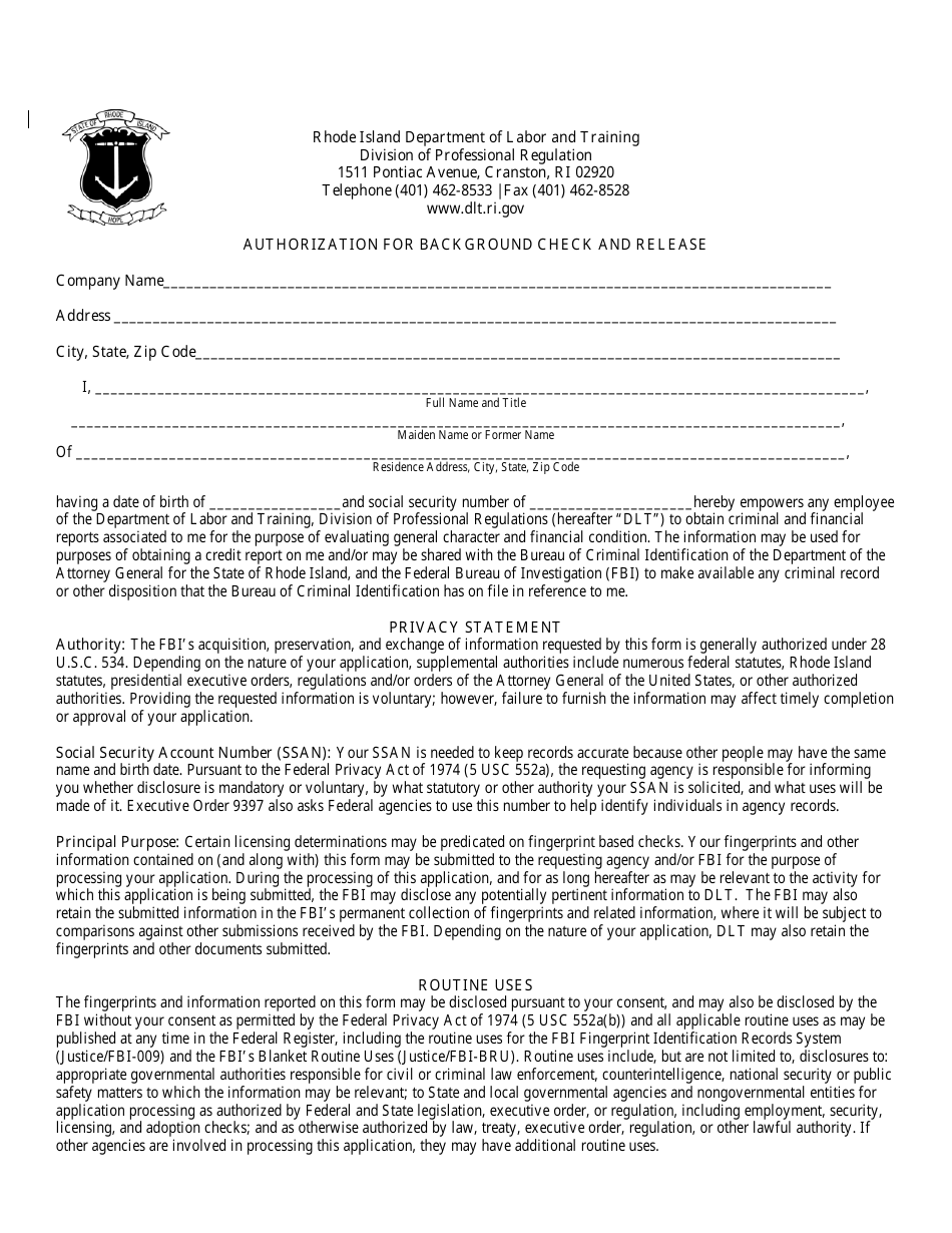 Application for Alarm Agent License - Rhode Island, Page 7