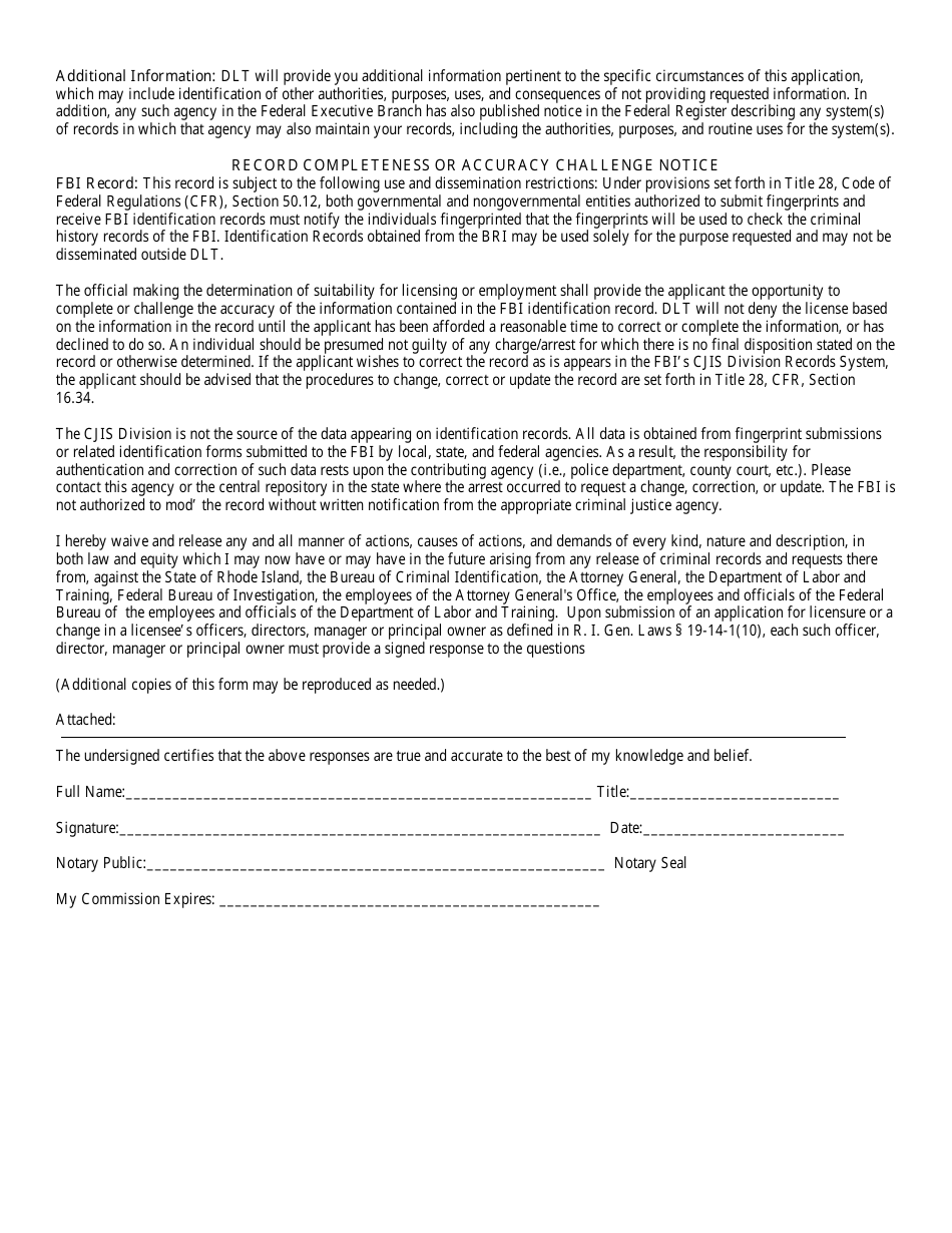Application for Alarm Agent License - Rhode Island, Page 8