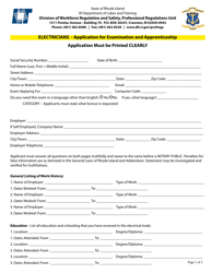 Electricians - Application for Examination and Apprenticeship - Rhode Island, Page 4
