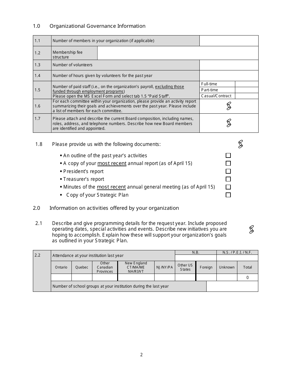 Community Museums Assistance Program Application - New Brunswick, Canada, Page 2