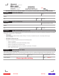 Form REV-1832 Nonresident Withholding Exemption Certificate - Pennsylvania