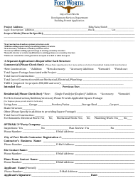 Building Permit Application - Commercial Accessory Structures - City of Fort Worth, Texas, Page 3