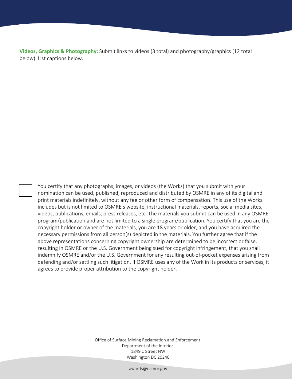 Abandoned Mine Land Reclamation Awards Nomination Form, Page 10