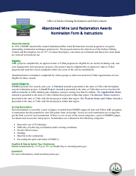 Abandoned Mine Land Reclamation Awards Nomination Form