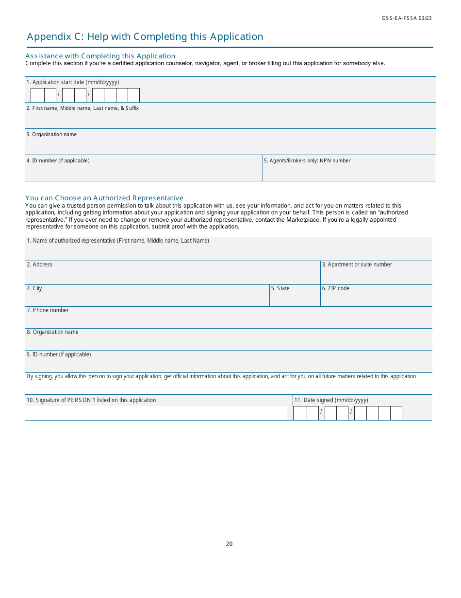 Form DSS-EA-FSSA Application for Health Coverage  Help Paying Costs - South Dakota, Page 20