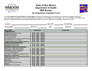 Air Ambulance Inspection Form - New Mexico
