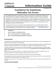 Letter of Intent to Abide by the Guidelines for Substitute Nebraska Tax Forms - Nebraska