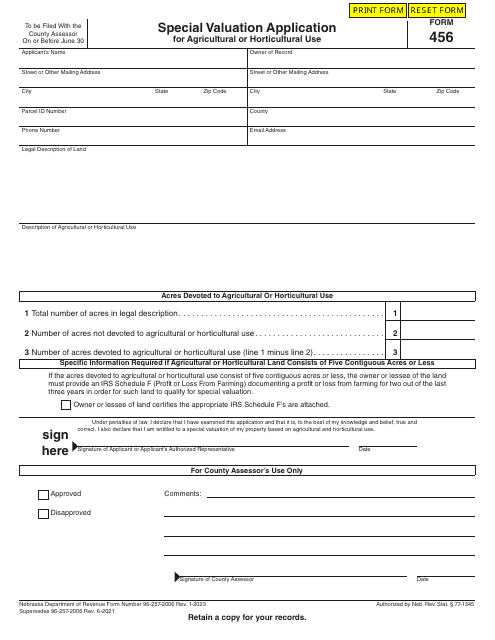 Form 456  Printable Pdf