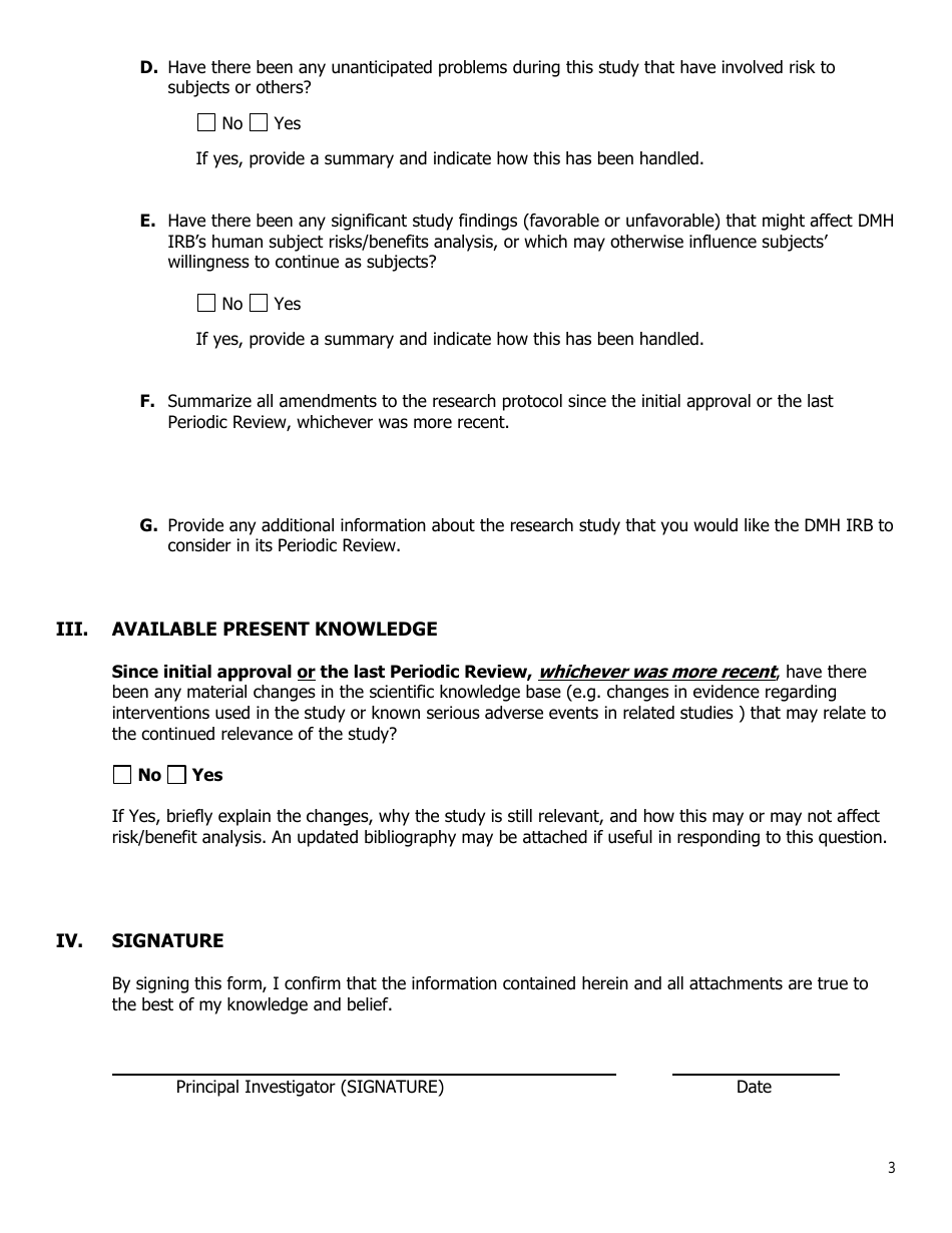 Periodic Review Form - Massachusetts, Page 3