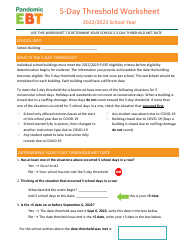 5-day Threshold Worksheet - Michigan