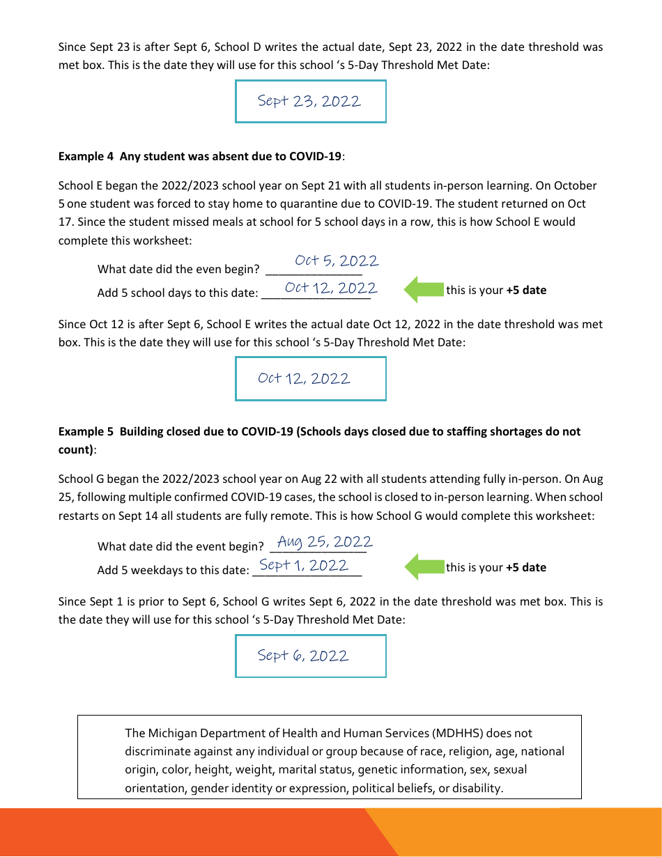 5-day Threshold Worksheet - Michigan, Page 3