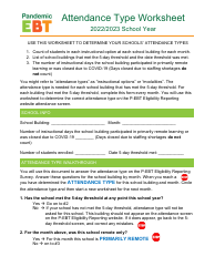 Attendance Type Worksheet - Michigan