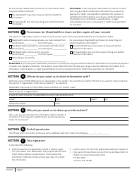 Form PSI Masshealth Permission to Share Information (Psi) Form - Massachusetts, Page 2