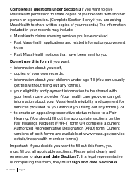 Form PSI-LP Masshealth Permission to Share Information (Psi) Form - Large Print - Massachusetts, Page 2