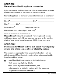 Form PSI-LP Masshealth Permission to Share Information (Psi) Form - Large Print - Massachusetts, Page 3