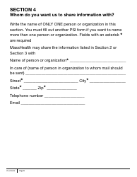 Form PSI-LP Masshealth Permission to Share Information (Psi) Form - Large Print - Massachusetts, Page 6