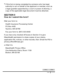 Form PSI-LP Masshealth Permission to Share Information (Psi) Form - Large Print - Massachusetts, Page 9