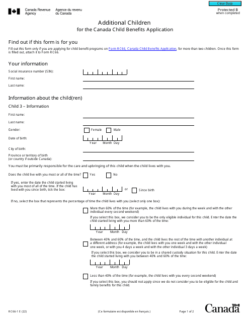 Form RC66-1  Printable Pdf