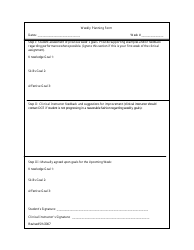 Weekly Planning Form for Clinical Supervision Download Printable PDF ...