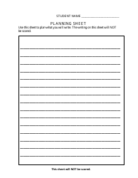 &quot;Student Writing Planning Sheet Template&quot;