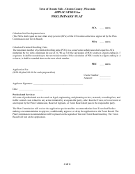 Application for Preliminary Plat - Town of Oconto Falls, Wisconsin, Page 4