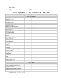 Compliance Log Template - West Highlands Home Owner&#039;s Association - West Highlands, Scottish Borders, United Kingdom, Page 2