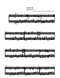 &quot;Aphex Twin - Avril 14th Piano Sheet Music&quot;