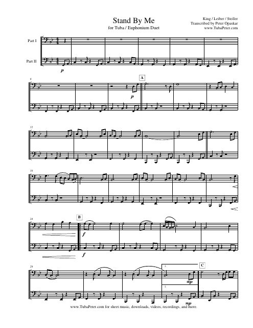 King/Leiber/Stoller - Stand by Me Tuba/Euphonium Duet Sheet Music Preview Image